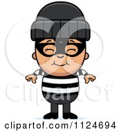 Cartoon Of A Happy Asian Robber Boy Royalty Free Vector Clipart