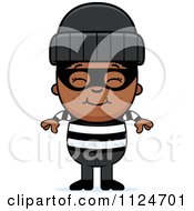 Cartoon Of A Happy Black Robber Boy Royalty Free Vector Clipart