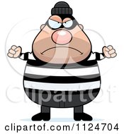 Poster, Art Print Of Angry Chubby Burglar Or Robber Man