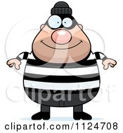 Cartoon Of A Happy Chubby Burglar Or Robber Man Royalty Free Vector Clipart