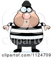 Cartoon Of A Surprised Chubby Burglar Or Robber Man Royalty Free Vector Clipart
