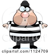 Poster, Art Print Of Surprised Chubby Burglar Or Robber Man