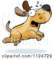Cartoon Of A Scared Dog Running Royalty Free Vector Clipart