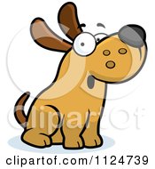 Cartoon Of A Surprised Dog Sitting Royalty Free Vector Clipart