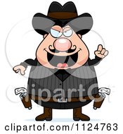 Poster, Art Print Of Chubby Male Wild West Cowboy With An Idea