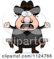 Poster, Art Print Of Scared Chubby Male Wild West Cowboy