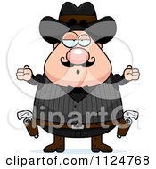 Poster, Art Print Of Careless Shrugging Chubby Male Wild West Cowboy