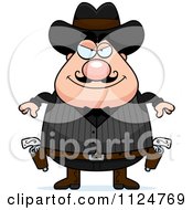 Poster, Art Print Of Grinning Chubby Male Wild West Cowboy