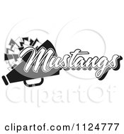 Clipart Of A Black And White Mustangs Cheerleader Design Royalty Free Vector Illustration