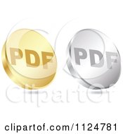 Poster, Art Print Of 3d Gold And Silver Pdf Format Coin Icons