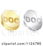 Poster, Art Print Of 3d Gold And Silver Doc Format Coin Icons