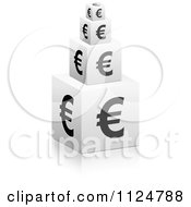 Poster, Art Print Of 3d Stacked Euro Symbol Cubes