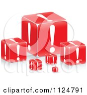 3d Red Exclamation Point Boxes