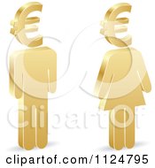 Poster, Art Print Of 3d Golden People With Euro Symbol Heads