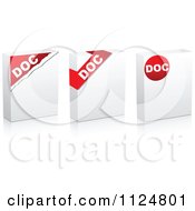 Clipart Of 3d DOC Boxes Royalty Free Vector Illustration
