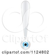 Clipart Of A Blue Eye Globe Exclamation Point Royalty Free Vector Illustration by Andrei Marincas
