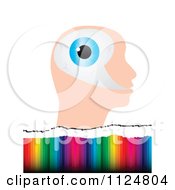 Poster, Art Print Of Eyeball Head Over Colors