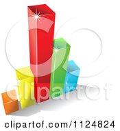 Poster, Art Print Of 3d Colorful Bar Graph And Shadow 3