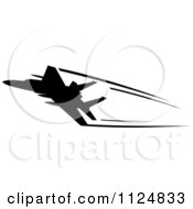 Poster, Art Print Of Black Silhouetted Airplane And Trails 4