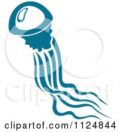 Clipart Of A Teal Jellyfish 2 Royalty Free Vector Illustration by Vector Tradition SM