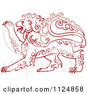 Red Curly Haired Royal Heraldic Lion