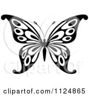 Clipart Of A Black And White Butterfly 23 Royalty Free Vector Illustration