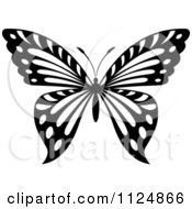 Clipart Of A Black And White Butterfly 24 Royalty Free Vector Illustration