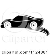 Clipart Of A Black And White Sports Car 1 Royalty Free Vector Illustration