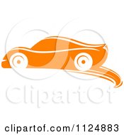 Clipart Of An Orange Sports Car Royalty Free Vector Illustration