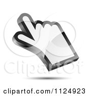 Poster, Art Print Of 3d Reflective White Hand Cursor And Shadow