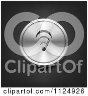 Clipart Of A 3d Brushed Silver Wireless Icon Button Royalty Free Vector Illustration by vectorace