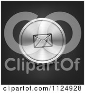 Clipart Of A 3d Brushed Silver Email Icon Button Royalty Free Vector Illustration by vectorace