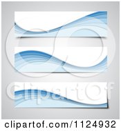 Clipart Of Blue Wave Website Banners Royalty Free Vector Illustration