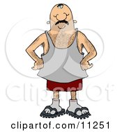 Middle Aged Man With Hairy Arms Chest Legs And Pits Clipart Picture