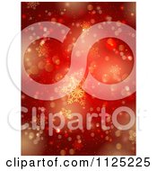 Poster, Art Print Of Background Of Red And Gold Snowflakes And Bokeh Lights