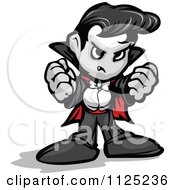 Cartoon Of A Tough Vampire Holding Up Fists Royalty Free Vector Clipart