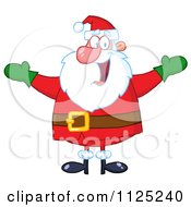 Poster, Art Print Of Cheerful Santa Holding Up His Arms