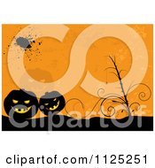 Poster, Art Print Of Grungy Orange Halloween Jackolantern Pumpkin Background