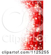 Clipart Of A Red Christmas Snowflake And Bokeh Light Background With Copyspace Royalty Free Vector Illustration