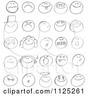Poster, Art Print Of Black Sketched Emoticon Faces
