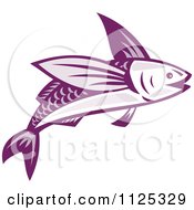 Retro Purple Flying Fish