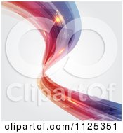 Clipart Of A Colorful Wave With Glowing Orbs On A Shaded Background Royalty Free Vector Illustration