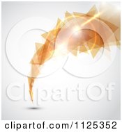 Clipart Of A Swoosh Of Orange Triangles And Lights On A Shaded Background Royalty Free Vector Illustration