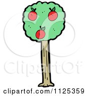 Cartoon Of An Apple Tree 1 Royalty Free Vector Clipart