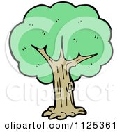 Cartoon Of A Tree With Green Foliage 4 Royalty Free Vector Clipart