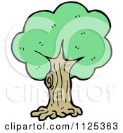 Cartoon Of A Tree With Green Foliage 6 Royalty Free Vector Clipart