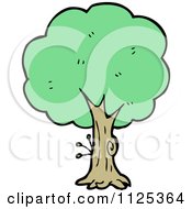 Cartoon Of A Tree With Green Foliage 7 Royalty Free Vector Clipart