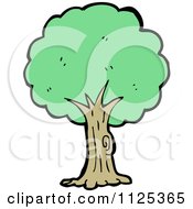 Cartoon Of A Tree With Green Foliage 8 Royalty Free Vector Clipart