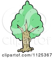 Cartoon Of A Tree With Green Foliage 1 Royalty Free Vector Clipart