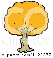 Cartoon Of A Tree With Yellow Autumn Foliage 3 Royalty Free Vector Clipart